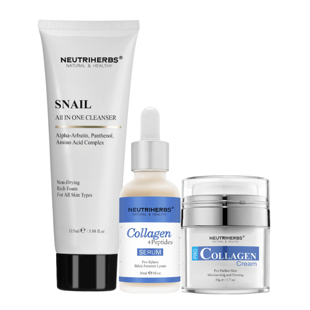 Firming Routine Kit avec Collagen Peptide Serum, Pro Collagen Cream et Snail Cleanser