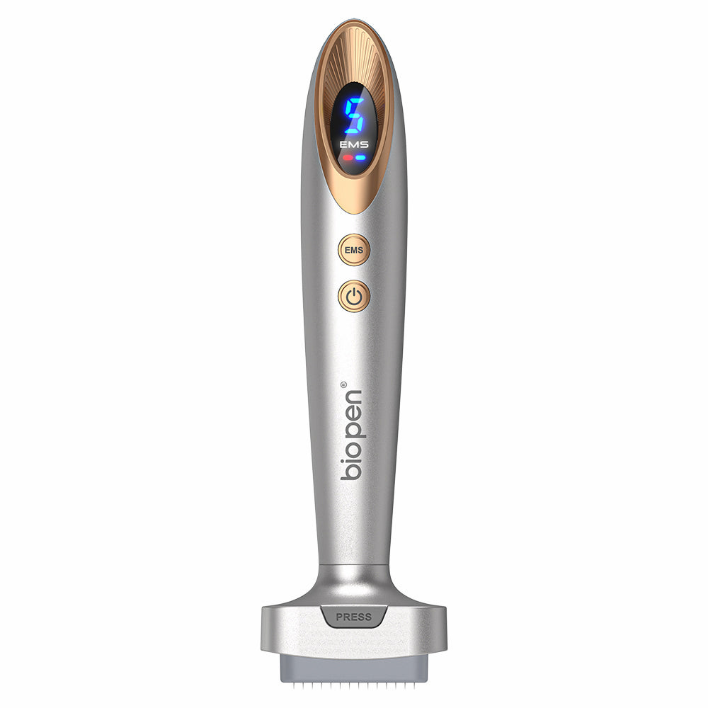 Bio Pen Bio 6 microneedling-stylo avec EMS et affichage LED – outil avancé pour le rajeunissement de la peau, absorption accrue et traitement facial professionnel.