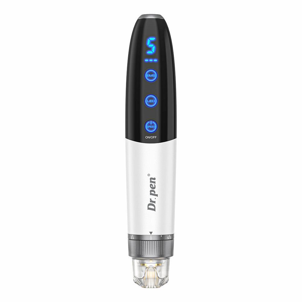 Bio Pen Q1S microneedling-stylo avec écran LED, modes ajustables et tête de précision pour un rajeunissement professionnel de la peau et une stimulation du collagène.