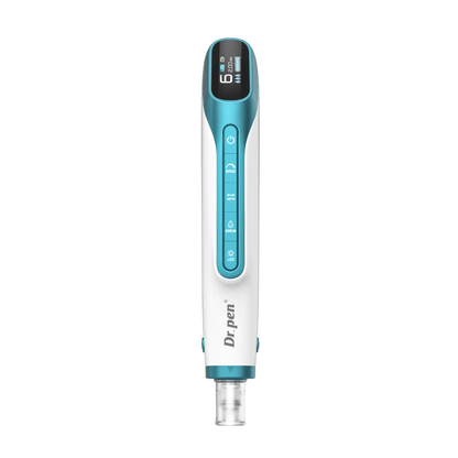 Dr. Pen H6 stylo de microneedling vu de face avec écran numérique et boutons de contrôle.