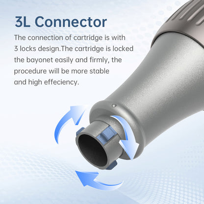 Dr. Pen M8S avec raccord 3L et système de verrouillage amélioré qui rend les cartouches d'aiguille stables et sûres pour une microneedling précise.