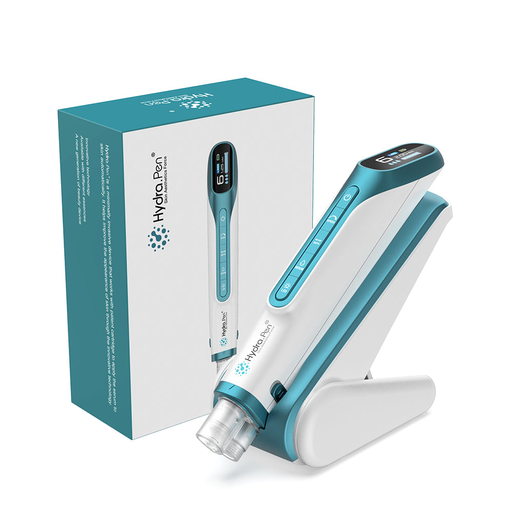 Hydra Pen H6 dispositif de microneedling et hydra-infusion avec emballage, conçu pour une livraison avancée de sérum, un rajeunissement de la peau et un traitement de soins de la peau professionnel.
